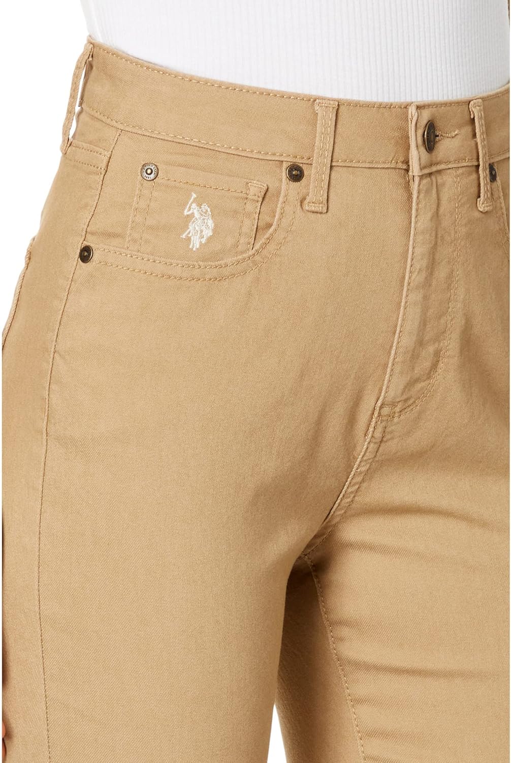U.S. POLO ASSN. USPA High-Rise Super Skinny Jeans in Khaki Khaki 9 29 - Image 3