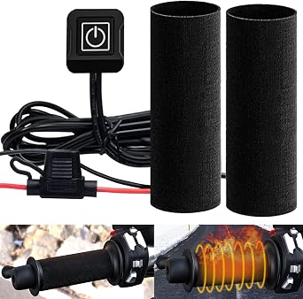 دراجة نارية مسخن القبضات غطاء الوسادة 12 V، غطاء المقود العالمي للدراجات النارية و ATV، درجة الحرارة قابل للتعديل، IP67 للماء، ATV سخان اليد أكثر دفئا مع التبديل & الصمامات