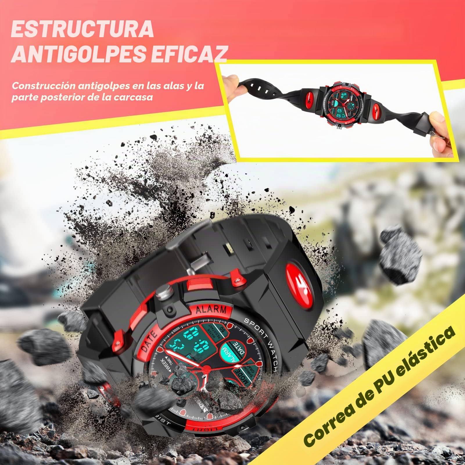 Dislocati Reloj Despertador Digital LED Multicolor Impermeable para niños – Regalos & Juguetes niños