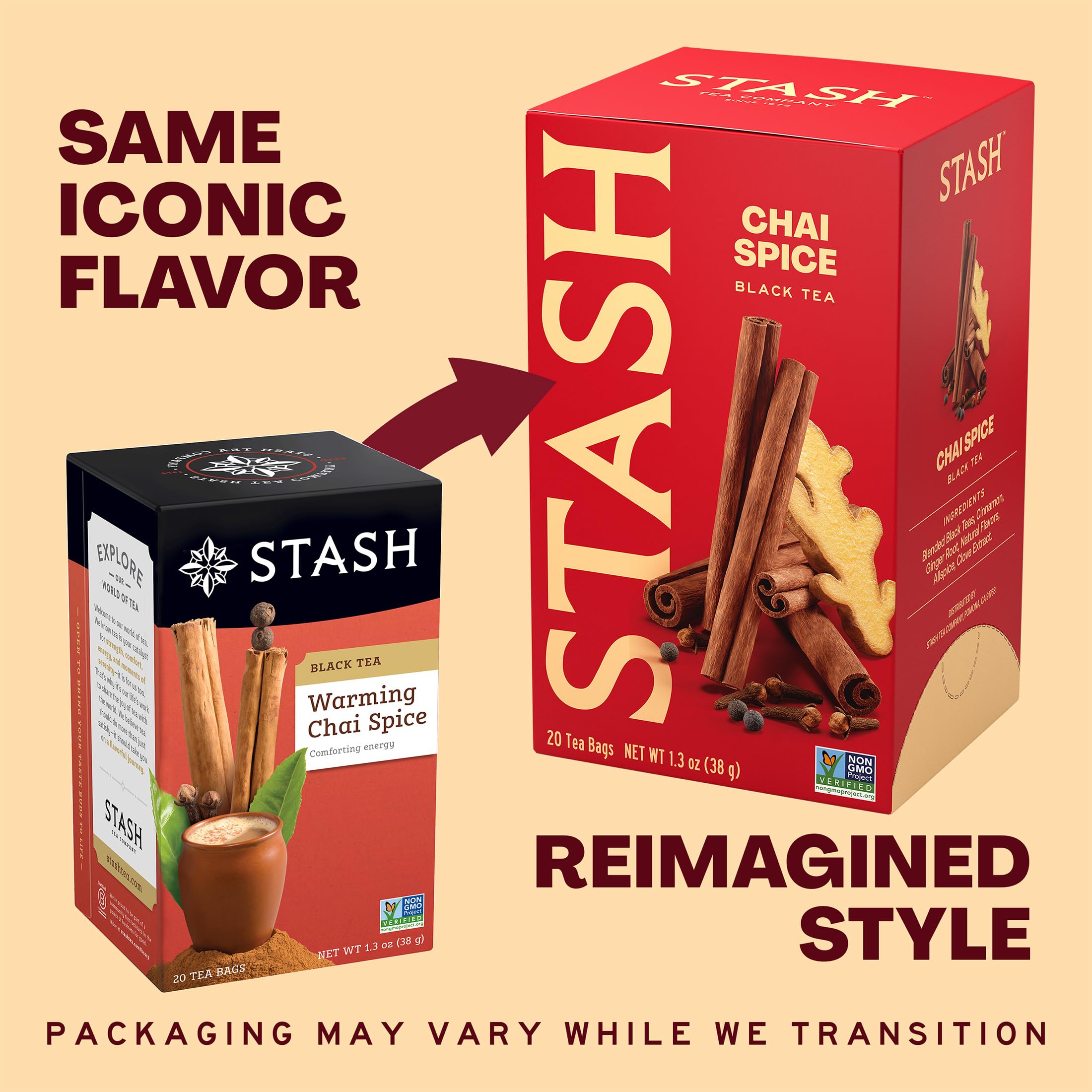 Stash Tea Chai Spice Black Tea, 6 Boxes with 20 Tea Bags Each (120 Tea Bags Total)