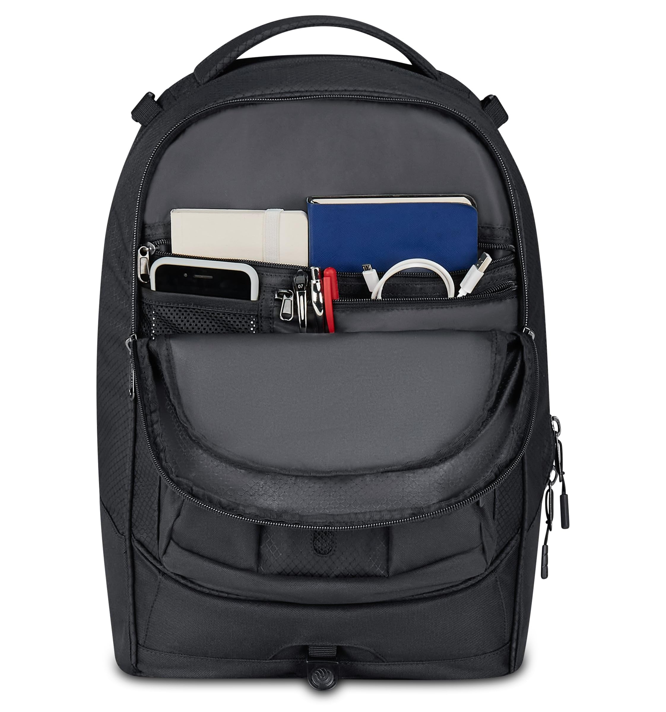 Invicta Trolley Scuola Plug Led, Nero, 3 in 1, Zaino Doppio Scomparto Con Carrello Sganciabile, Tasca Per PC, Tasca Per Borraccia, 34 lt, Scuola Media e Superiore, Viaggio, Zaino Ragazza e Ragazzo