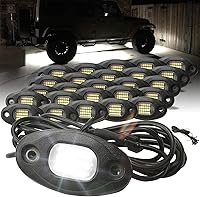 Vista 9 de SUNPIE 8 cápsulas de luces LED de roca blancas – Carcasa de aluminio, conexión rápida, 24 chips de alta potencia, cables de extensión de 4M, 6000K