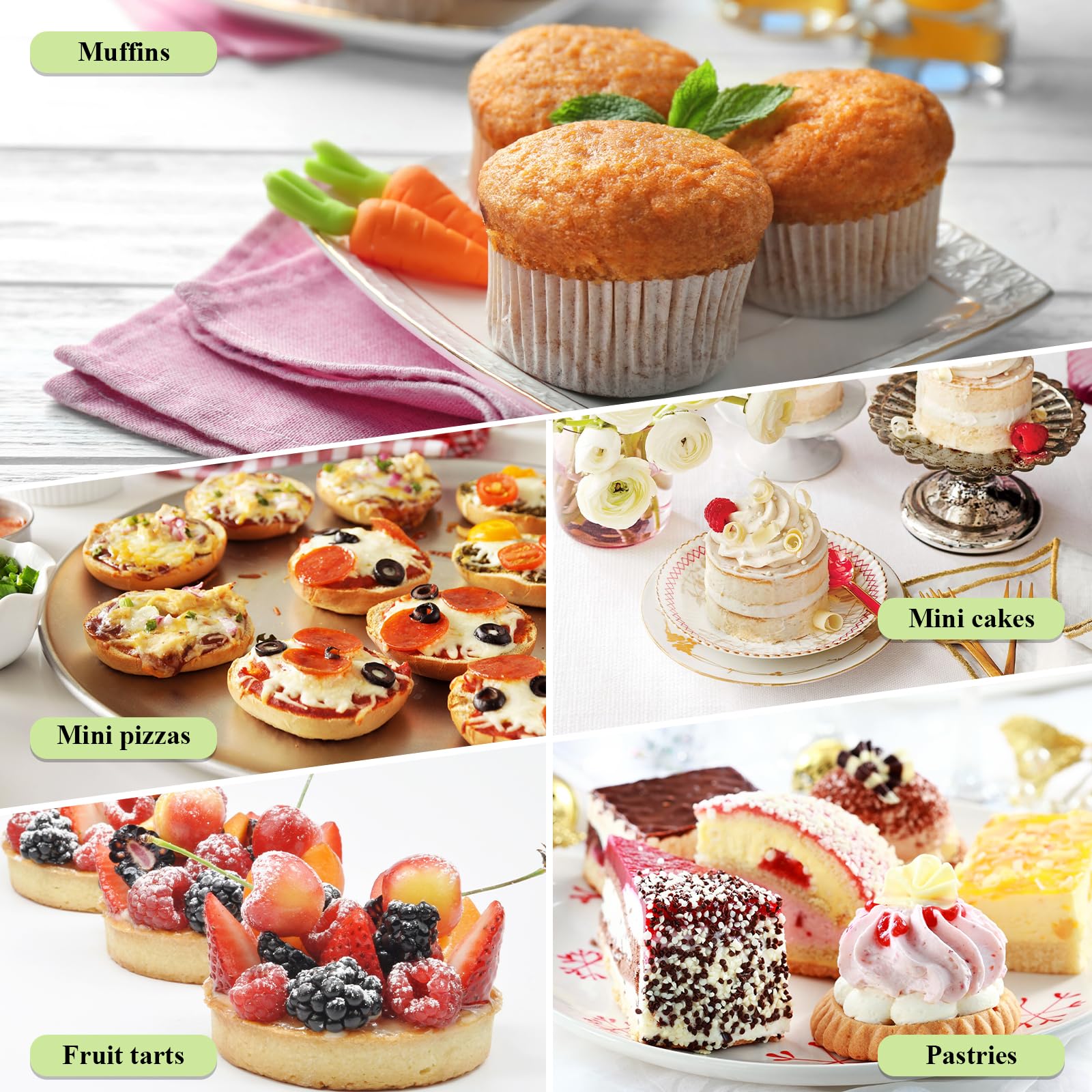 Cercle à Pâtisserie Ø 8 cm 6 Pièces, Acier Inoxydable 430 Perforé, Moule à Tartes Gâteaux Pizzas
