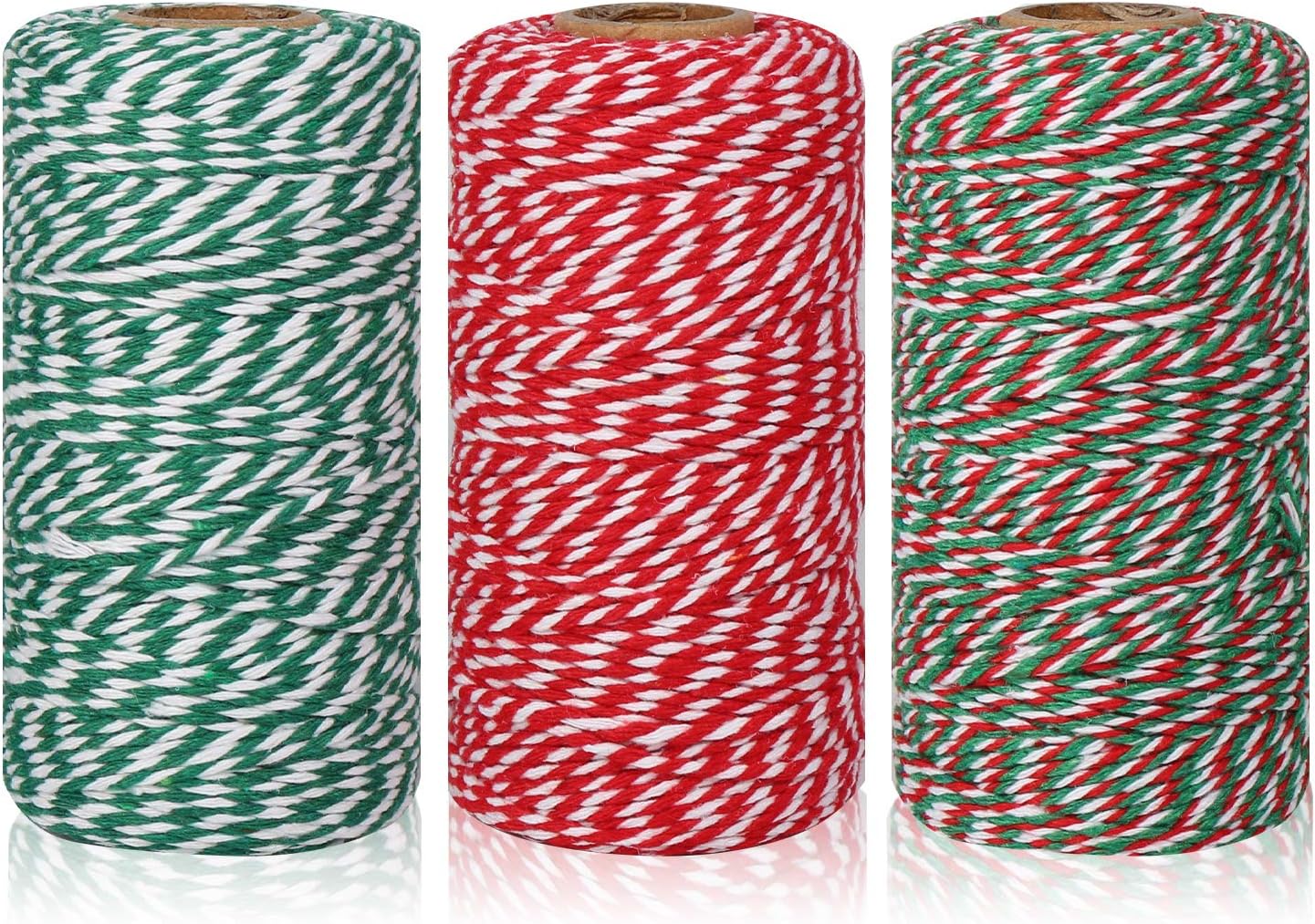 984 Feet Cotton Rope Cord String 2 mm Bakers Candy Rope Ribbon Twine for Gift Wrapping Arts Crafts Party Decorations,3 Rolls