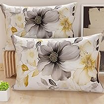 PETTI Artigiani Italiani – Coppia di Federe Cuscino 80×40 cm in Microfibra, Cuscini Arredo Camera da Letto, Divano, Salotto, Set 2 Fodere Copricuscino, Federa Floreale 28, 100% Made in Italy