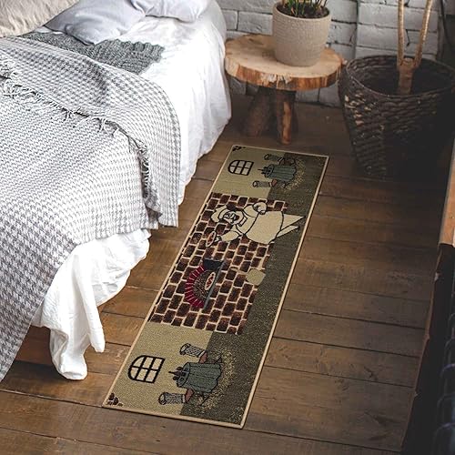 Miniatura 9 de Ottomanson Sara Collection - Alfombra antideslizante de goma con diseño de chef de 2 x 5 pulgadas, 20 x 59 pulgadas, multicolor