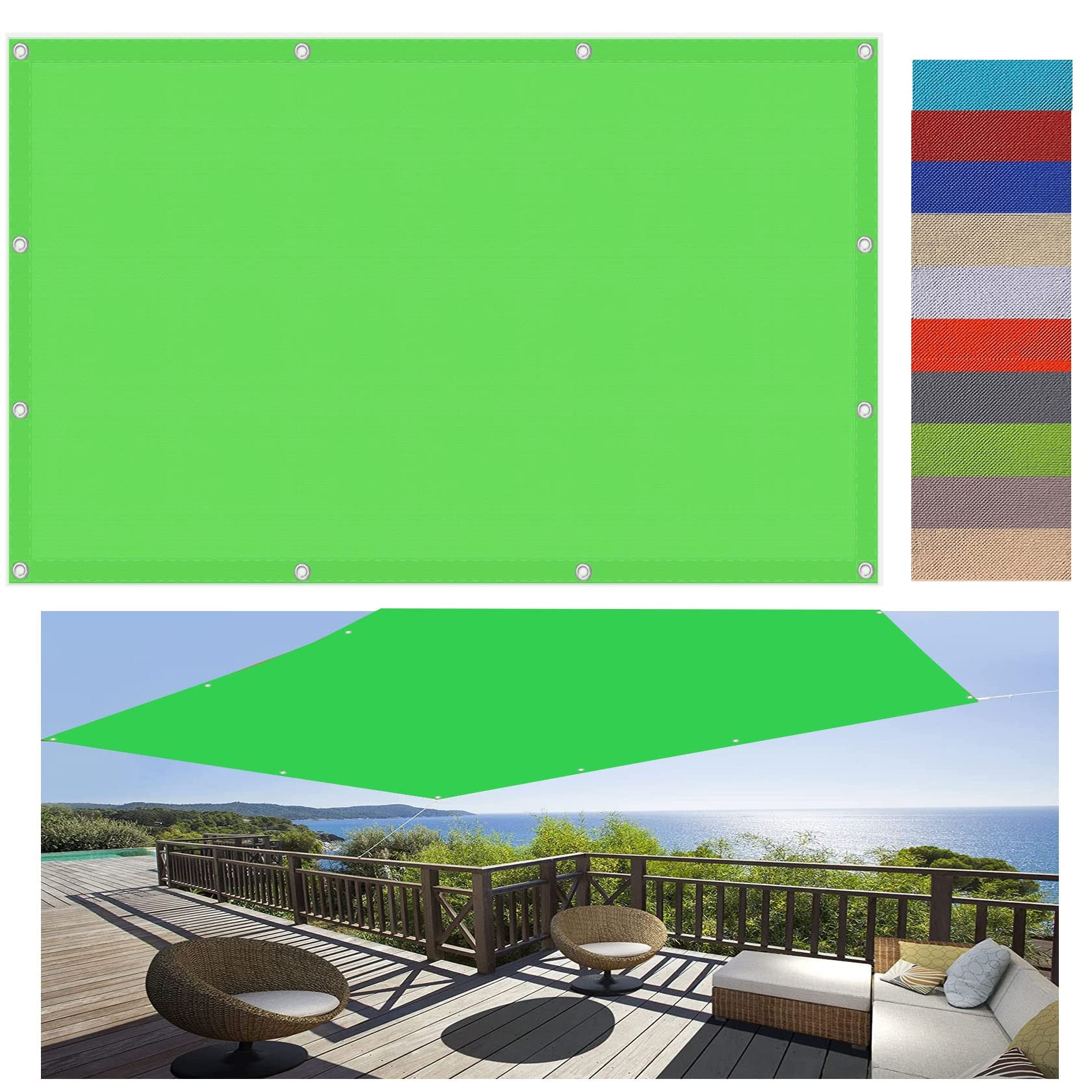 Voile pare-soleil imperméable et anti-UV de 5 x 6.5 m