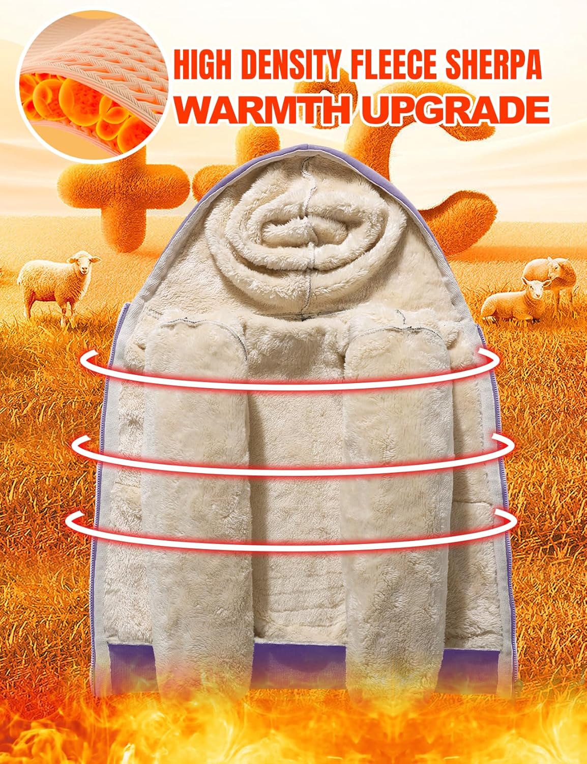 Unisex Boys Girls Sherpa Lined Fleece Jacket Hoodie Kids Warm Winter Zip Up Hooded Sweatshirt Jackets Coat 4-15Y - Image 4