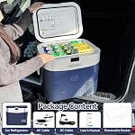 Megiu Réfrigérateur de voiture Frigidaire portable 12V Réfrigérateur 23 Quart (22 Liter) Refroidisseur compresseur congélateur 12V/24V DC 110240 V AC pour camping en plein air Voyage à la maison Utilisation -0.4°F~+59°F (Blue)