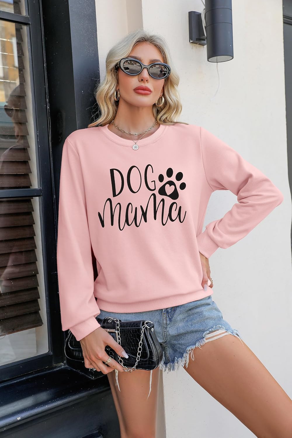 ALLTB Dog Mom Sweatshirt Women Dog Mama Graphic Shirt Cute Paw Shirts Puppy Lover Pullover Casual Long Sleeve Tee Tops - Image 4