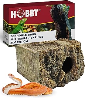 HOBBY Terraristik Eckhöhle Bark I 21 x 15 x 11 cm I naturnahe Versteckmöglichkeit für Reptilien und Amphibien I Rückzugsort für Terrarientiere I dekorative Versteckhöhle für Terrarien product image