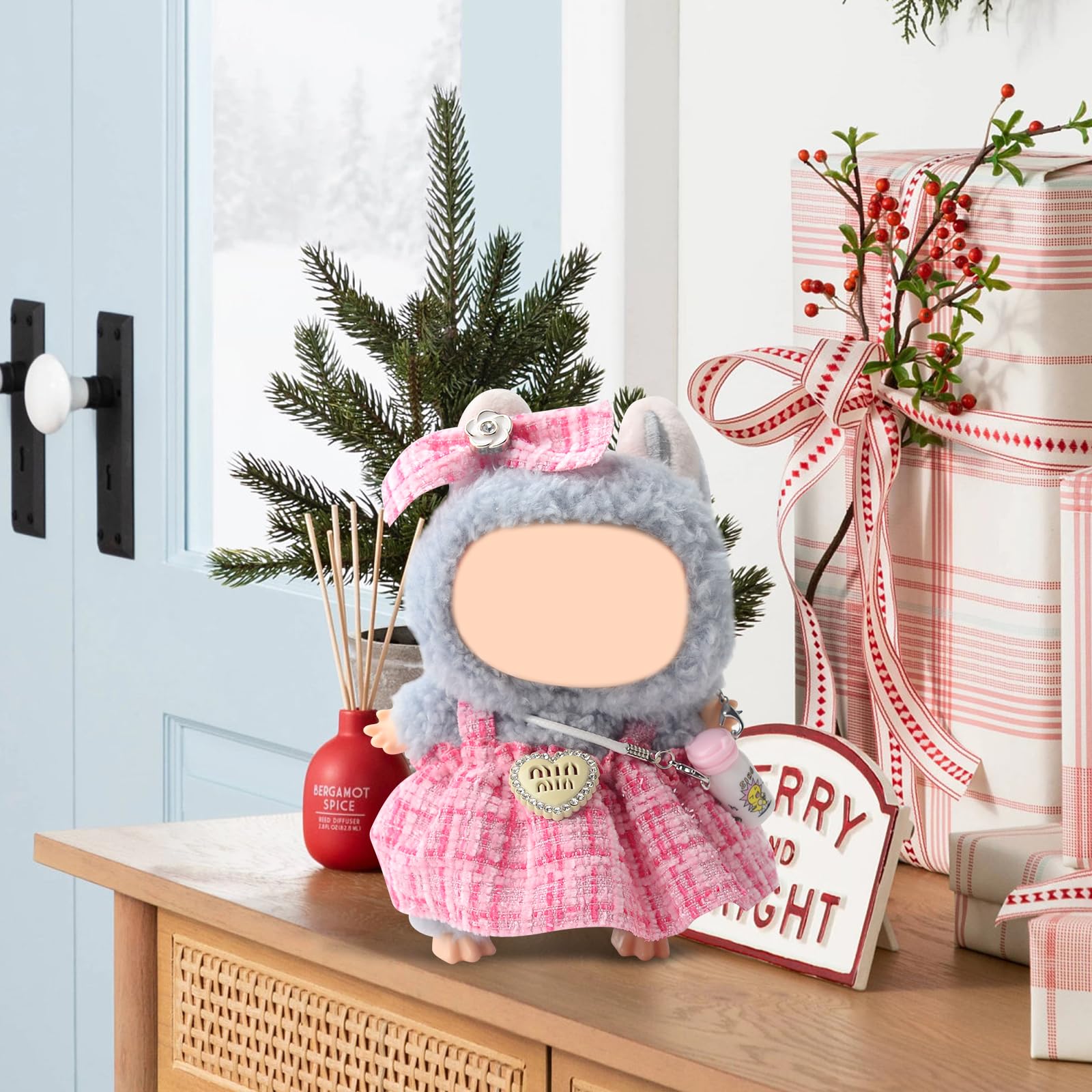 Ropa Para Muñeca Labubu De 17 Cm – Traje Rosa, Accesorio De Vestir Para Peluche De 17 Cm, Cabeza Grande