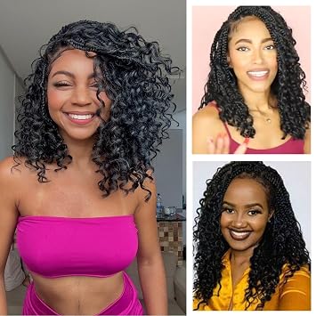 Boho Braids Crochet Hair for Black Women 8 Inch Box Braids 1B