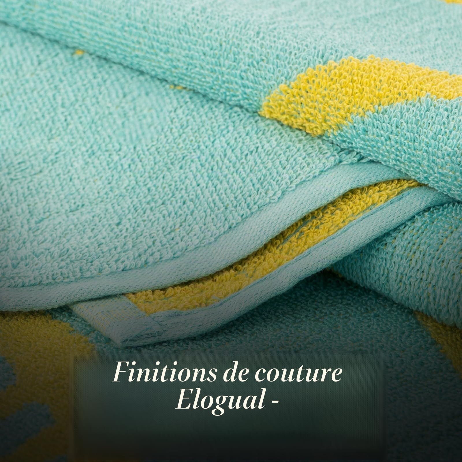 Casa Copenhagen 2 draps Bain, 600g/m², Poissons Bleu - Vert & Rayures | Miami serviettes 100% coton égyptien (150 x 75 cm) plage, douche et piscine (coffret cadeau femme et homme)