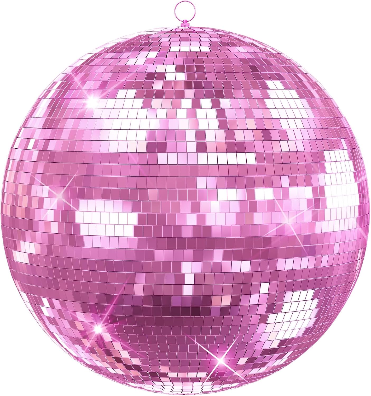 20/16/12 Inch Disco Ball with Glass Mirror Surface – Hanging Decorative Party Ball for Dance Floors, Clubs, Weddings, Christmas, Halloween Pink 20Inch