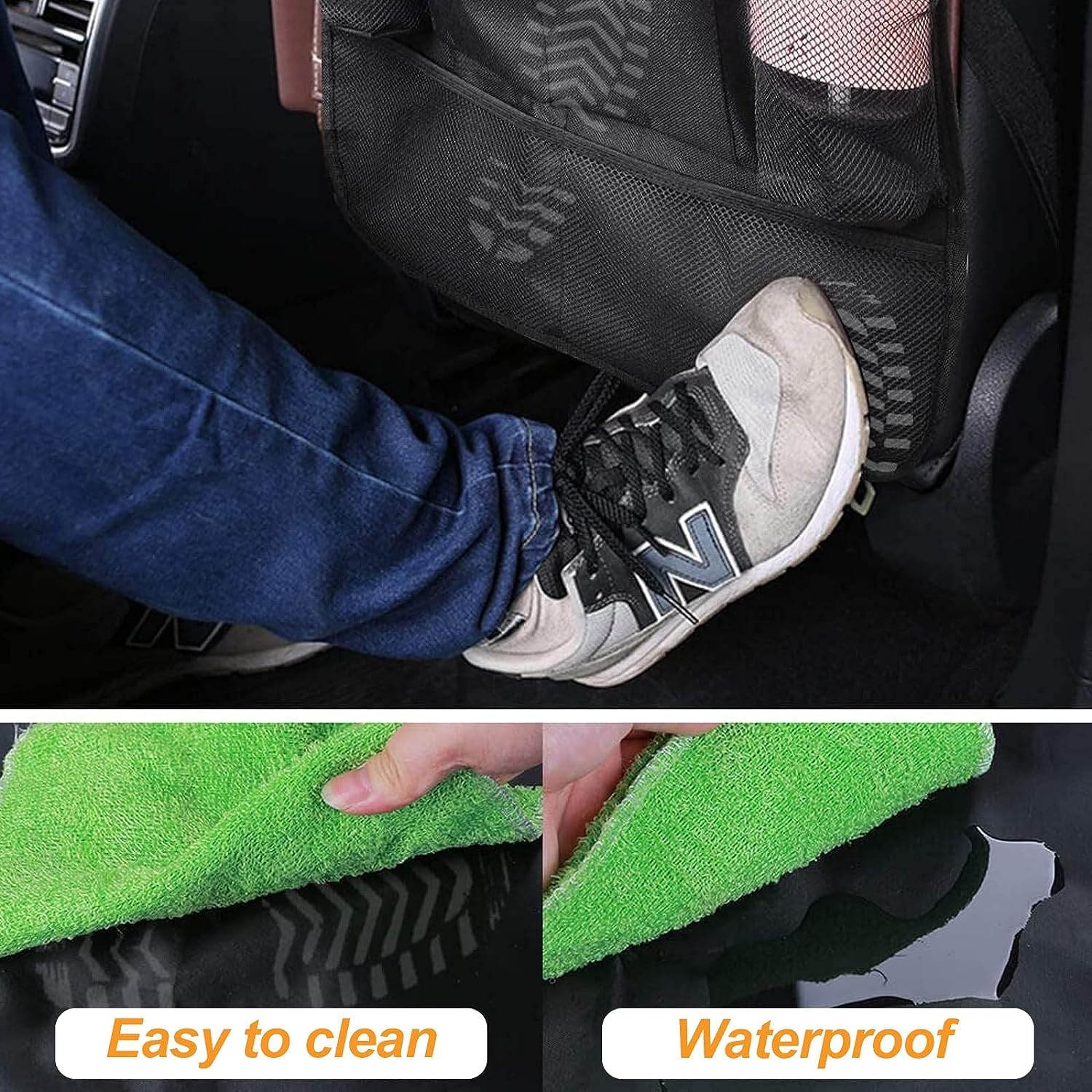 KWAYA 2 Piezas Organizador de Asiento de Coche para Jeep Cherokee/Commander/Compass/Renegade, Multi-Bolsillo Protector Trasero del Asiento de Coche para Niños