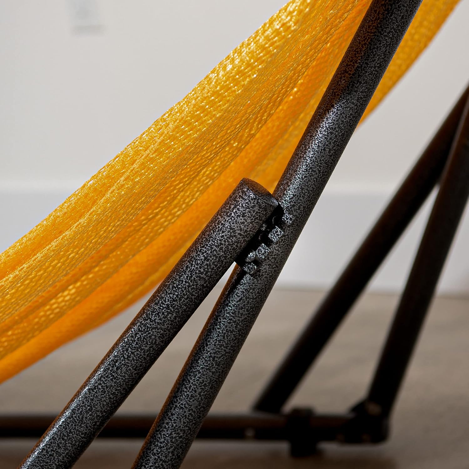 Best Home Fashion Hammock for 2 Persons with Collapsible Steel Stand 600 lbs Capacity- Portable Carrying Case, Adjustable, Perfect for Camping Beach Patio, EZ Daze Foldable Hammock with Stand- Yellow