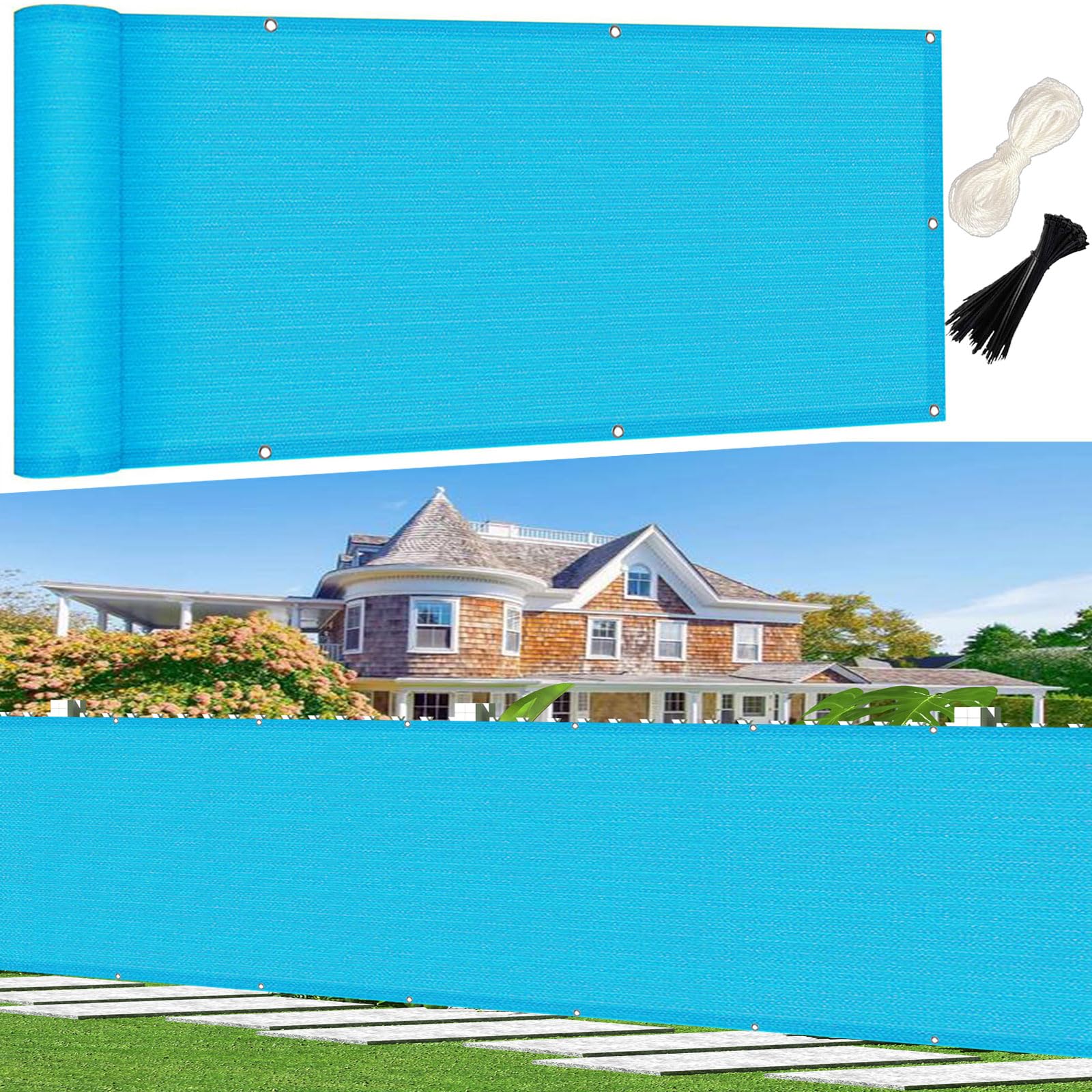 Brise vue 55 x 660 cm HDPE cache vue balcon résistant vent