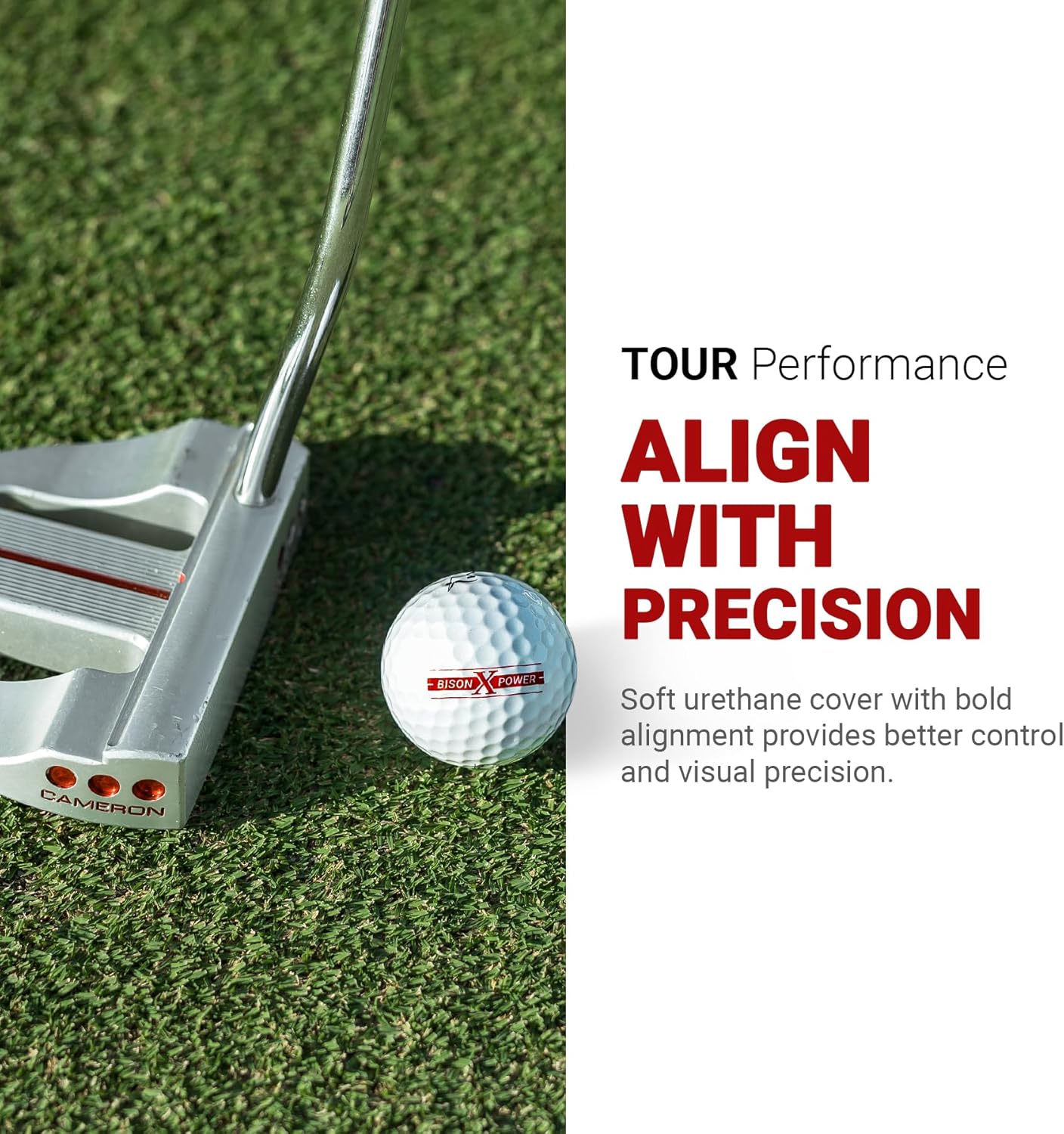 Trust Golf Ball Bison V/X Power–Designed for Professionals and Low Handicappers, Maximum Distance, Stopping Power, Soft Feel, Straight Flight, Urethane Cover for Ultimate Control (White-12/48 Balls)