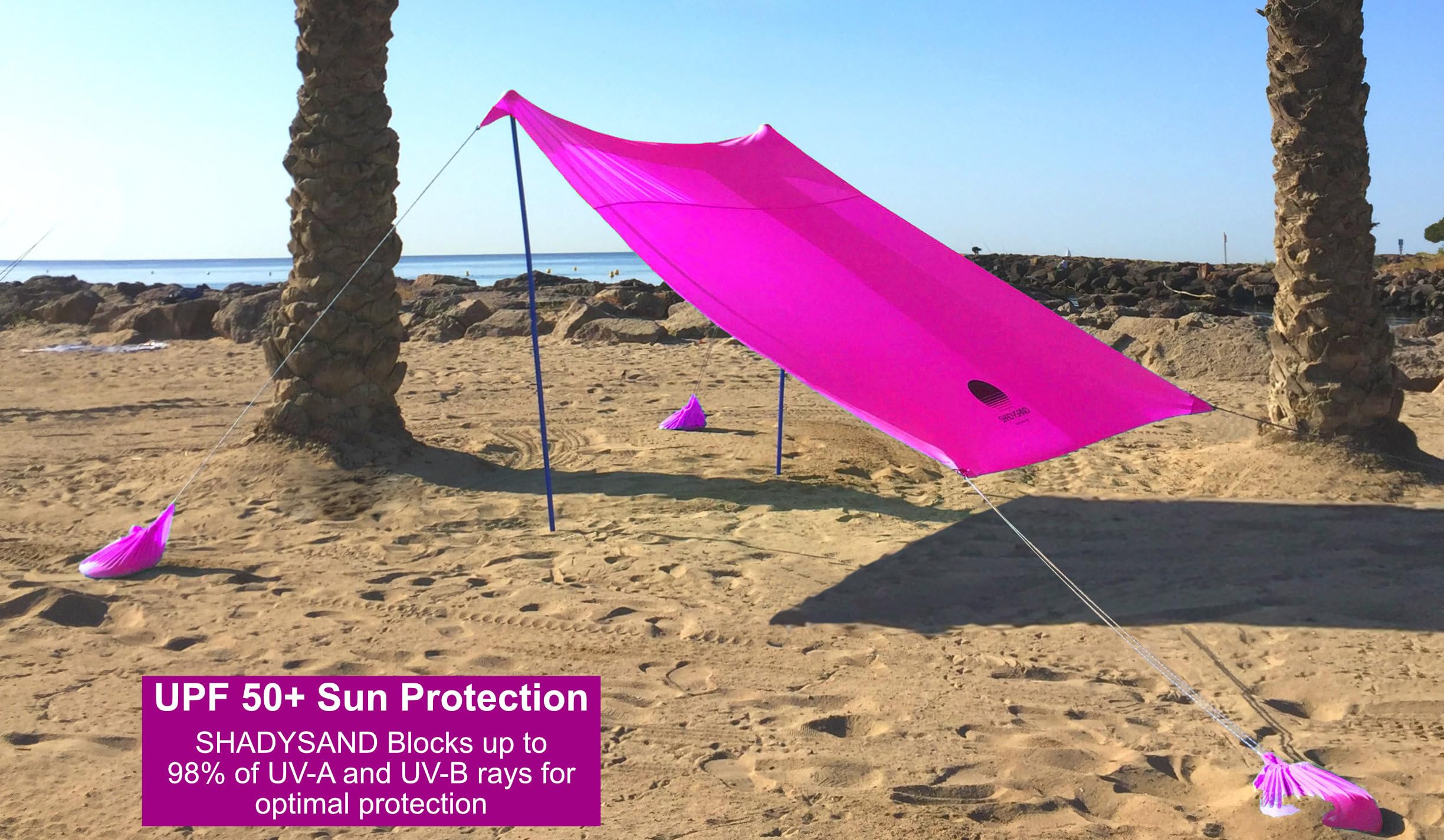 Tente De Plage Familiale SHADYSAND UPF 50+ - Pour 5 Personnes, Ultra Légère, Montage 2 Minutes
