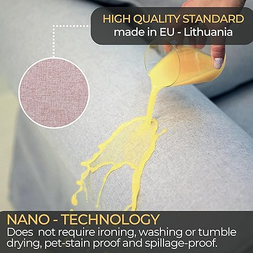 Miniatura 4 de comfortly Funda para sofá EKTORP de 3 asientos, funda de repuesto resistente de 7 piezas, resistente tela nanotecnológica a prueba de mascotas y