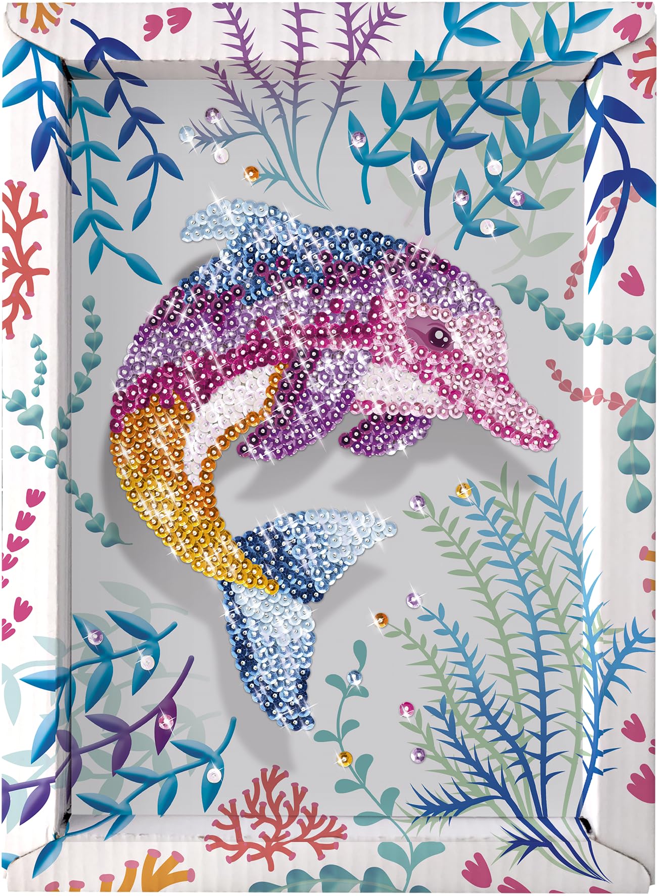 Kit Créatif Sequins + Pixelo Lansay - 8 Tableaux à Paillettes - Activité Enfant 6-7 Ans - Motricité Fine