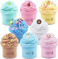 Hootoysforu 8 Pack Butter Slime Kit for Kids - Stretchy Non-Sticky Stress Relief Toys, Party Favors DIY Slime for Girls Boys Ages 6-12