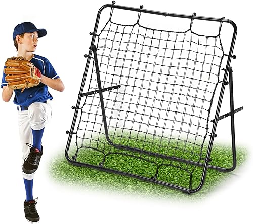 Miniatura 8 de LIANTRAL Red de rebote de béisbol, entrenador de rebote ajustable para fútbol, voleibol, sóftbol y lacrosse, rebote plegable portátil para práctica
