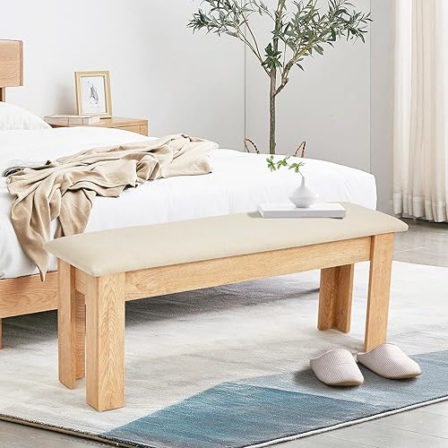 Miniatura 2 de ECOTOUGE Banco de comedor, juego de 2 bancos de mesa de cocina de interior con decoración de granja, banco moderno para zapatos de entrada, banco al