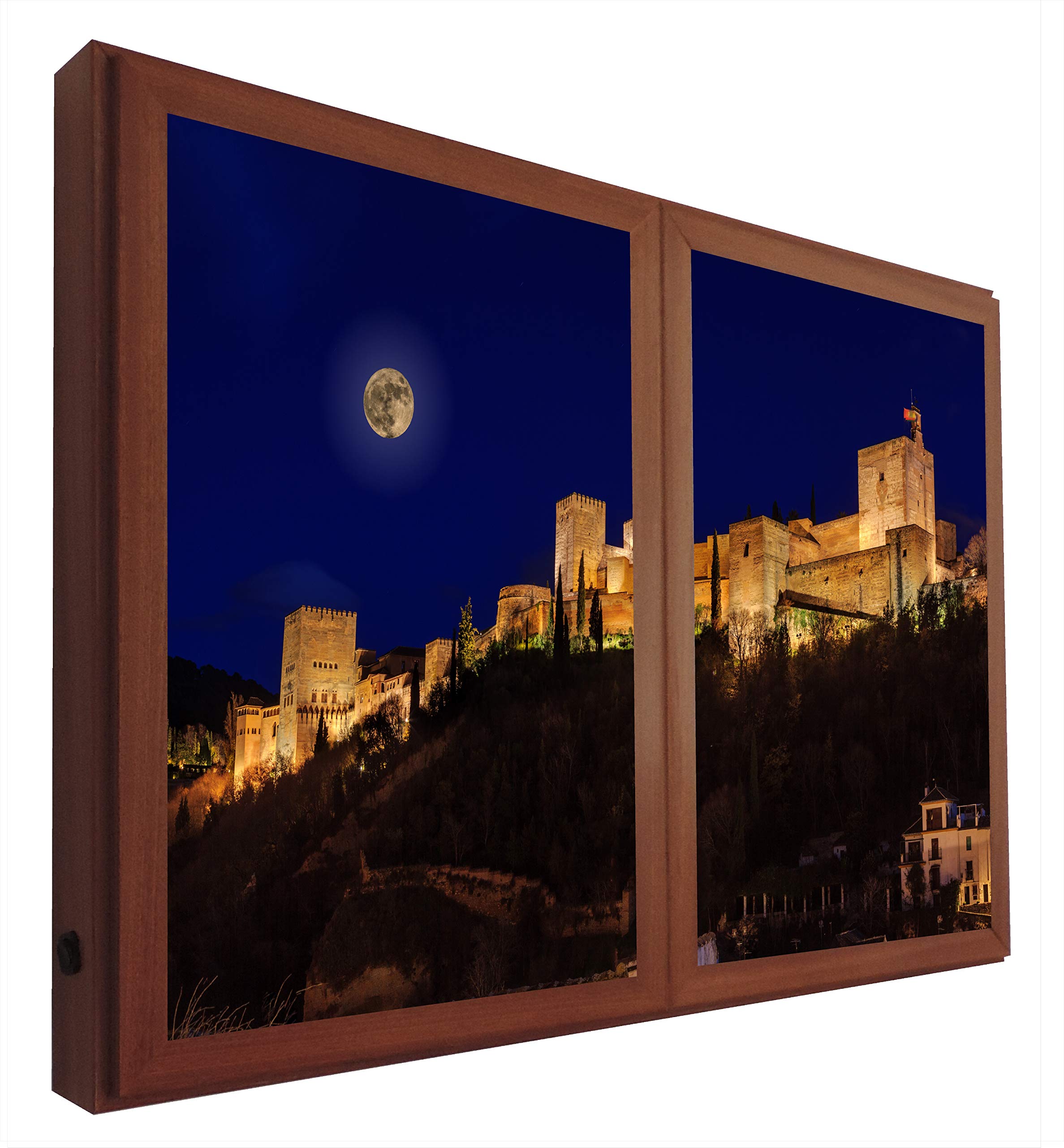 Fausses fenêtres illuminées Alhambra cadre lumineux décoration murale