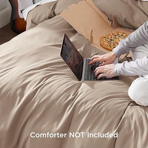 Vista 196 de Bedsure - Juego de funda de edredón de tamaño matrimonial, ropa de cama suave con doble cepillado, 1 funda de edredón (80 x 90 pulgadas) y 2 fundas