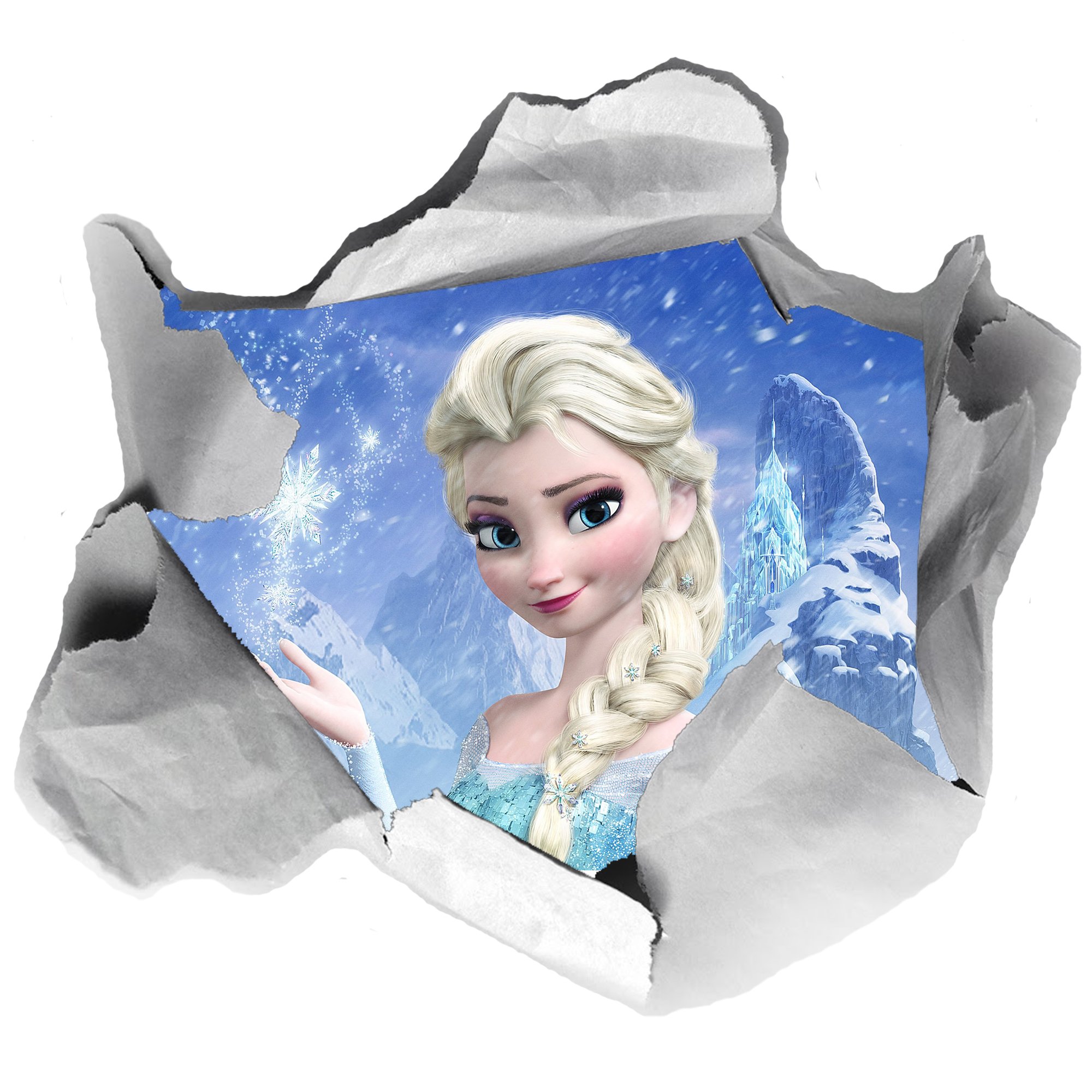 Marvel Disney various 3D Paper Rip 700mm Wall sticker Vinyl wall art for cars bikes caravans homes Customise4U™ (FROZEN ELSA PAPER RIP)