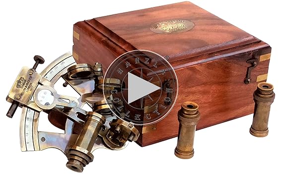 Amazon.com: Antique Brass Nautical Sextant with Wooden Box