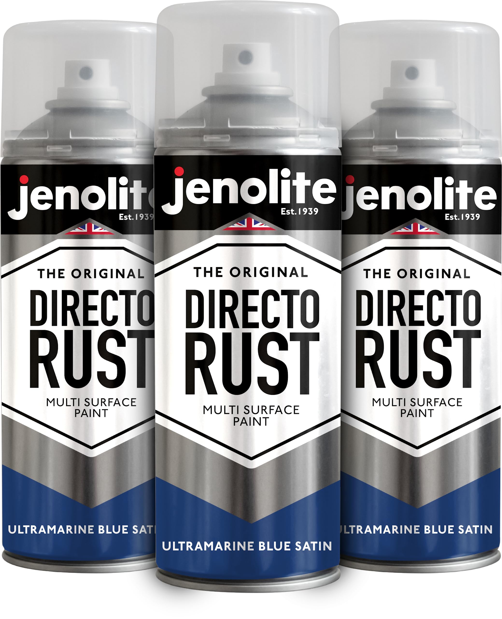 JENOLITE Directorust vernice spray lucida metallizzata | GRIGIO CANNA DI FUCILE | Vernice multisuperficie | Primer, fondo e finitura all-in-one | 400 ml