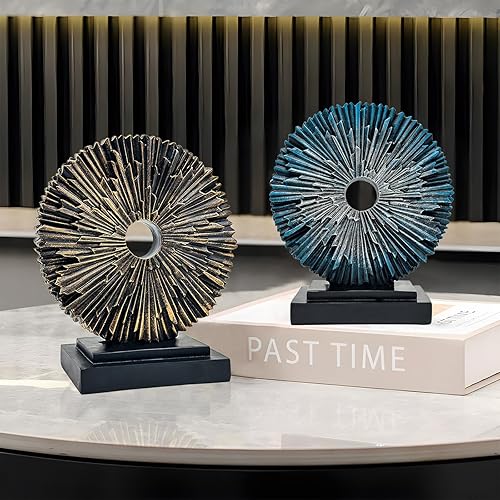 Vista 7 de Estatua abstracta para decoración del hogar, escultura de escritorio de oficina para hombres, adorno creativo de línea redonda para estantería