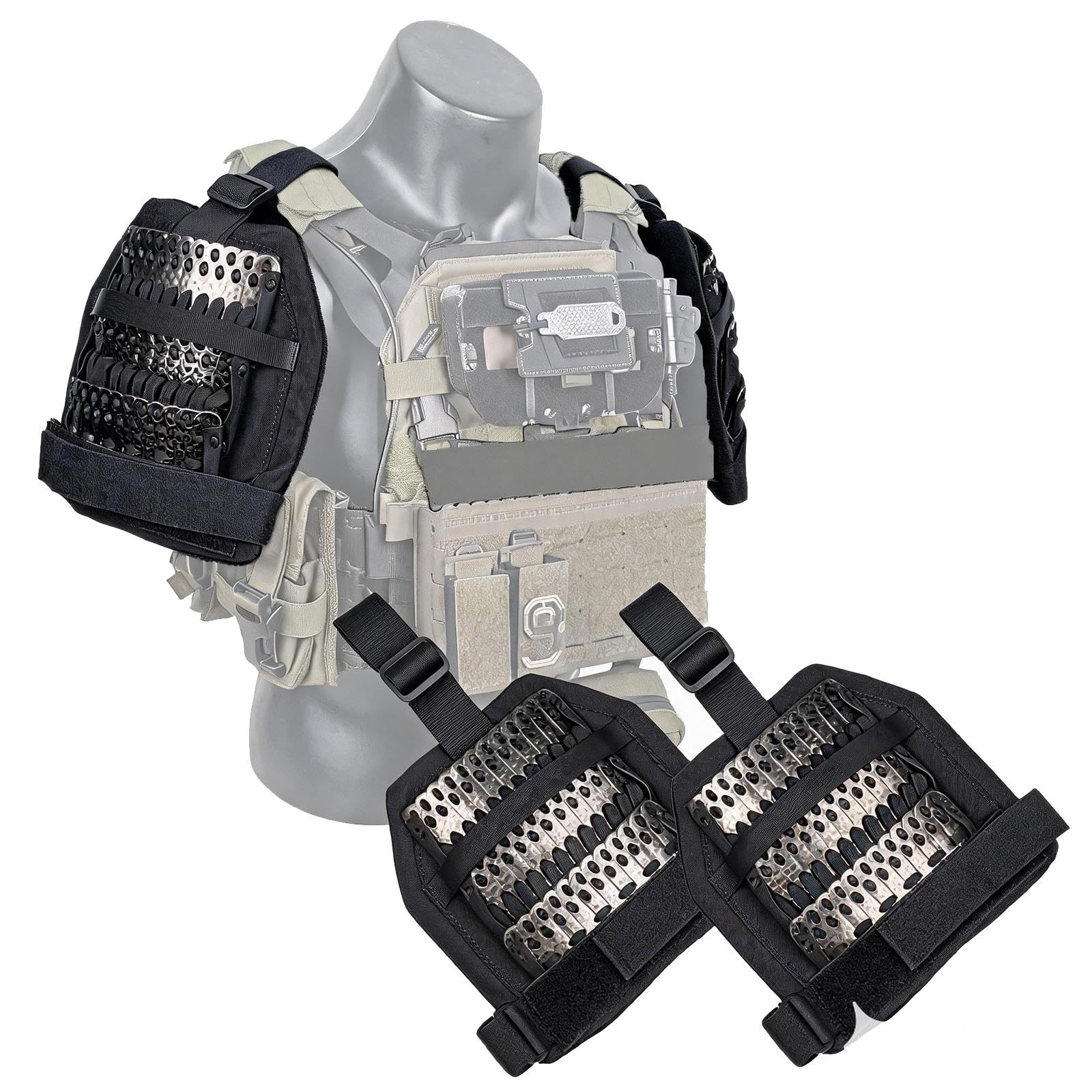Hombreras Tácticas, Hombreras Ligeras de Protección para La Caza | Hombreras de airsoft, protección para los hombros de nailon, cómodas y transpirables