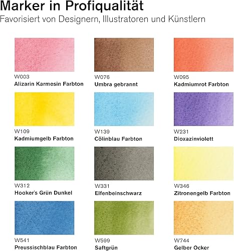 Vista 29 de Winsor & Newton Acuarela Promarker, 24 unidades (paquete de 1), tonos básicos