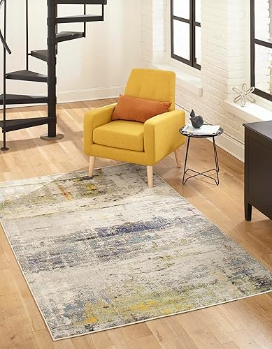 Miniatura 1 de Tapete abstracto Unique Loom, colección Estrella, moderno, multiárea, Polipropileno, Gris