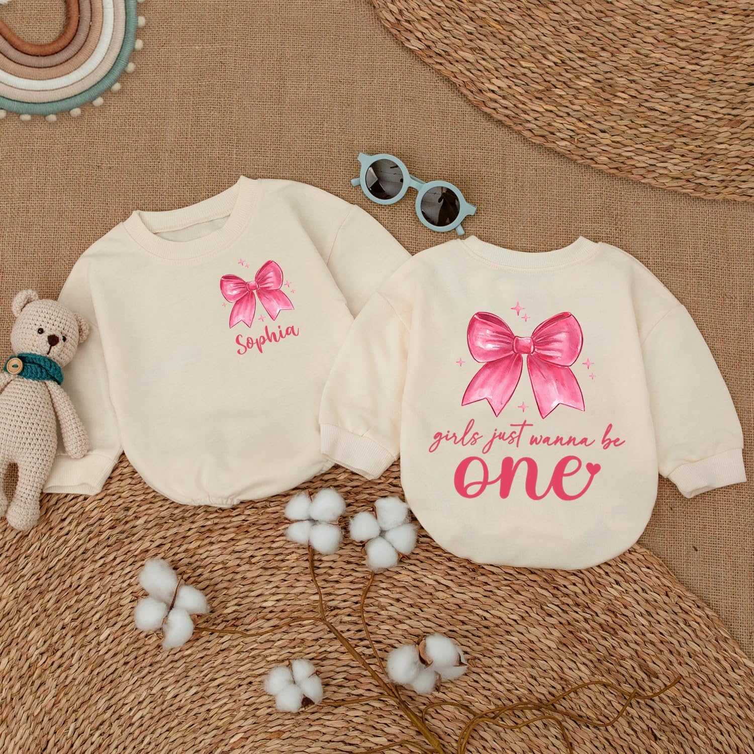 Personalized Girls Just Wanna Be One Birthday Outfit, Girls Just Wanna Be One Birthday, One Year Old - Image 3