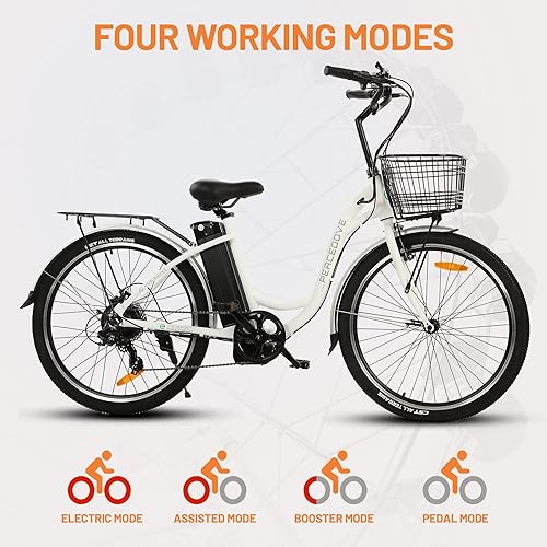 Miniatura 4 de ECOTRIC Citycruiser Bicicleta eléctrica de 26 pulgadas, bicicleta E de 350 W, bicicleta de motor extraíble de 36 V 10 AH, batería de litio de viaje