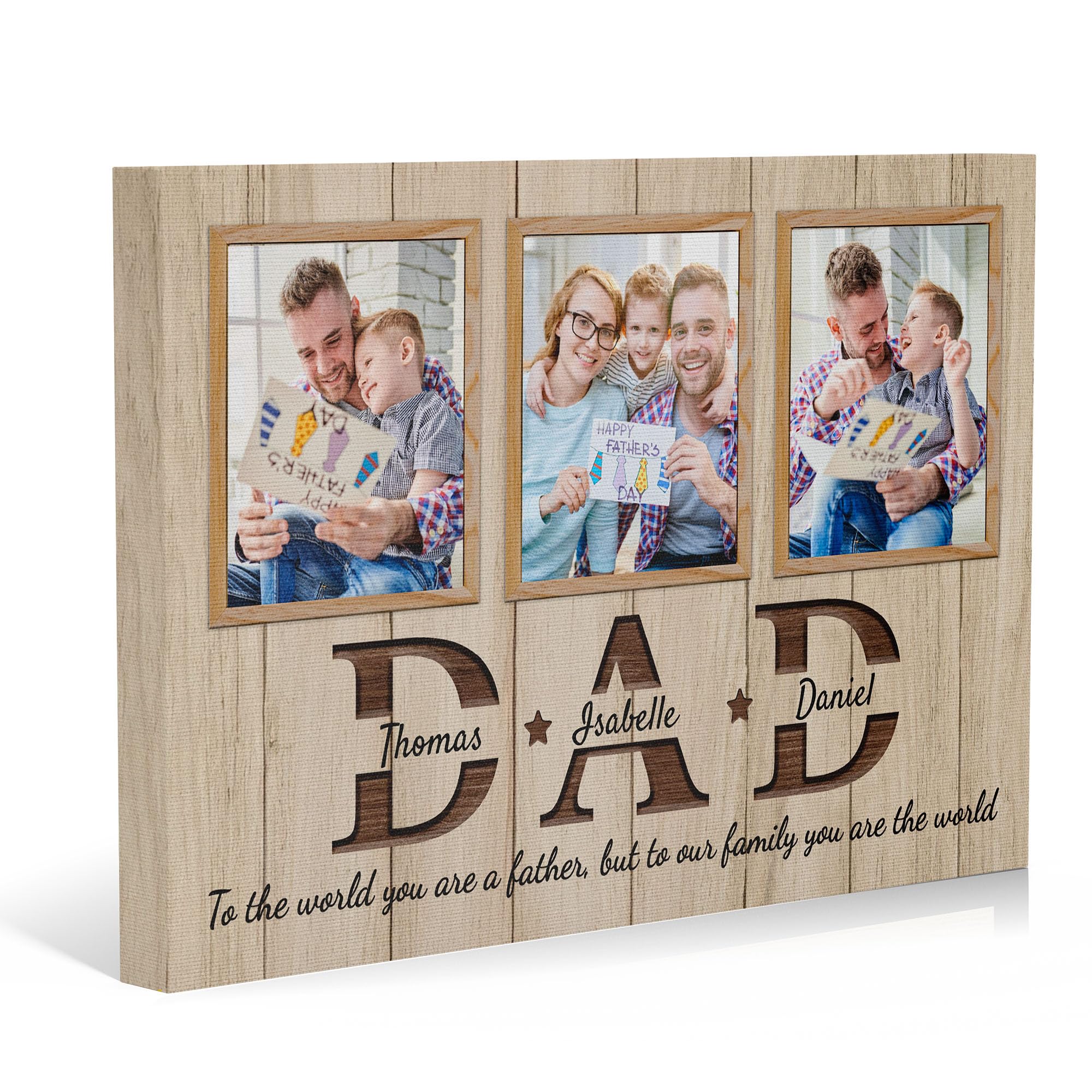 Easycosy Fathers Day Dad Gifts Personalised Canvas Photo Prints Canvas Wall Art Home Room Decor Personalised Anniversary Birthday Gifts for Men Dad from Daughter Son