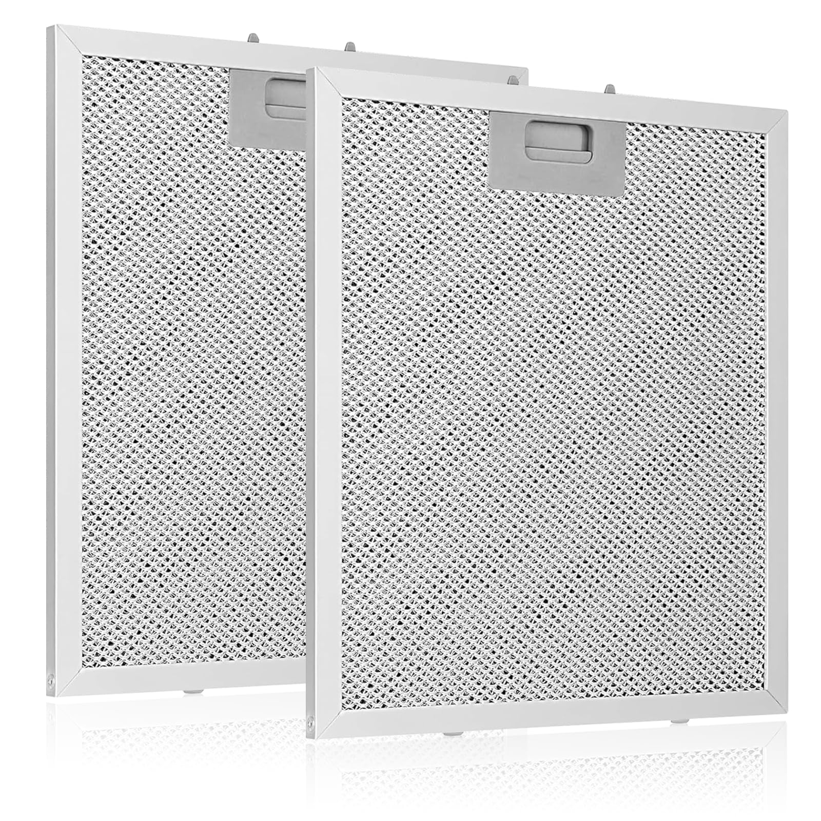 2 Pack 5-Layer Aluminium Cooker Hood Filter, 320x260mm, Metal Grease Filter Aluminum Mesh Hood Vent Filter Replacement Compatible with Many Leading Range Hoods