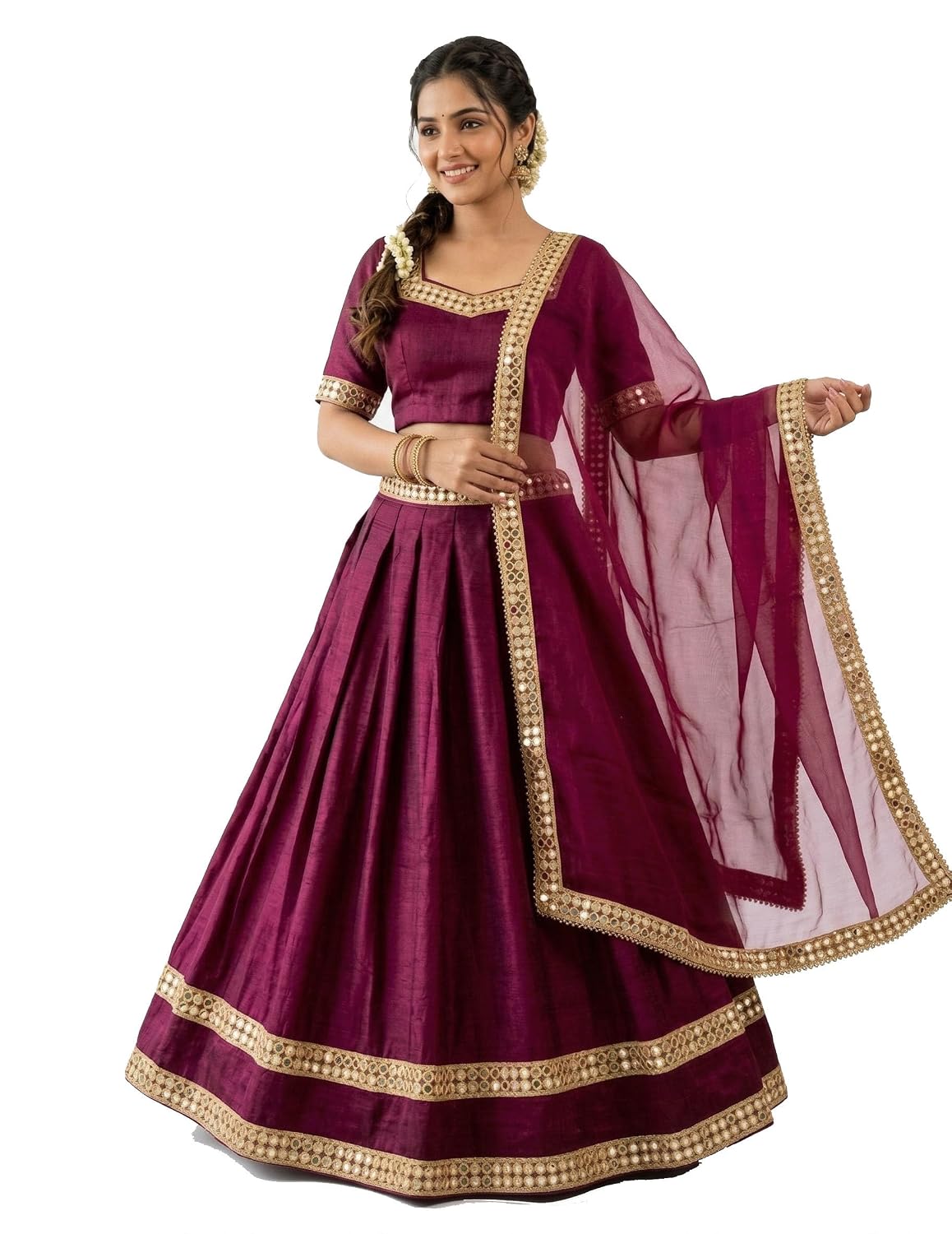 GAURIKIRAN FASHION Women's Silk Lehenga Choli Dupatta Set Semi-Stitched Blouse(unstiched) - Review, Price and Buying Guide