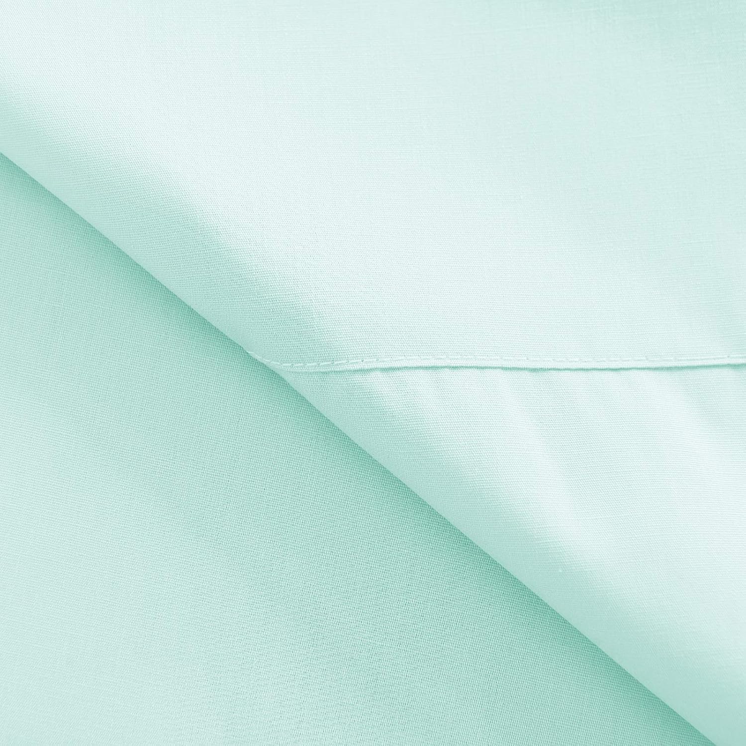 Queen Percale Bed Sheets, 200 Thread Count Cotton Polyester Blend Sheet,Wrinkle Free,Breathable,Crisp Refreshing Feeling, 60 Cotton 40 Polyester Cotton Rich Sheets 4 PC(Sea Foam Green,Queen)