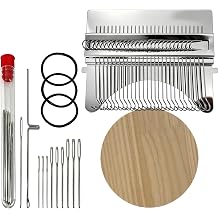 Posyra Darning Loom Kit, Small Knit Patch Maker Tool for DIY Visible Mending of Jeans, Socks & Sweaters, Needle Weaving Sewing Craft Set for Beginners Adults28 Hooks