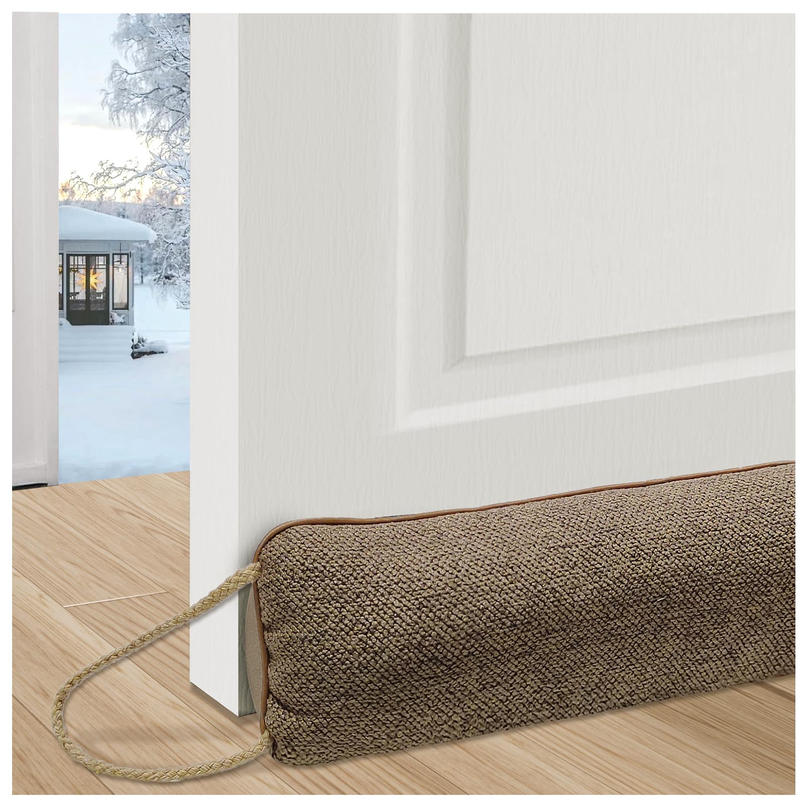 euluoziqing 91cm Burlete Puertas, Burlete Protector contra Frío y Viento, Tapón de Bajo Puerta, Burlete Ventana para Sala de Estar, Dormitorio, Cocina (Marrón)