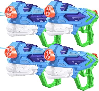 Acesfun Water Gun for Kids - Quick Soaking Pump, Long Range, 4 Shooting Modes, No-slip Handle, Leak-free Design, Safe Material, Great Gifts