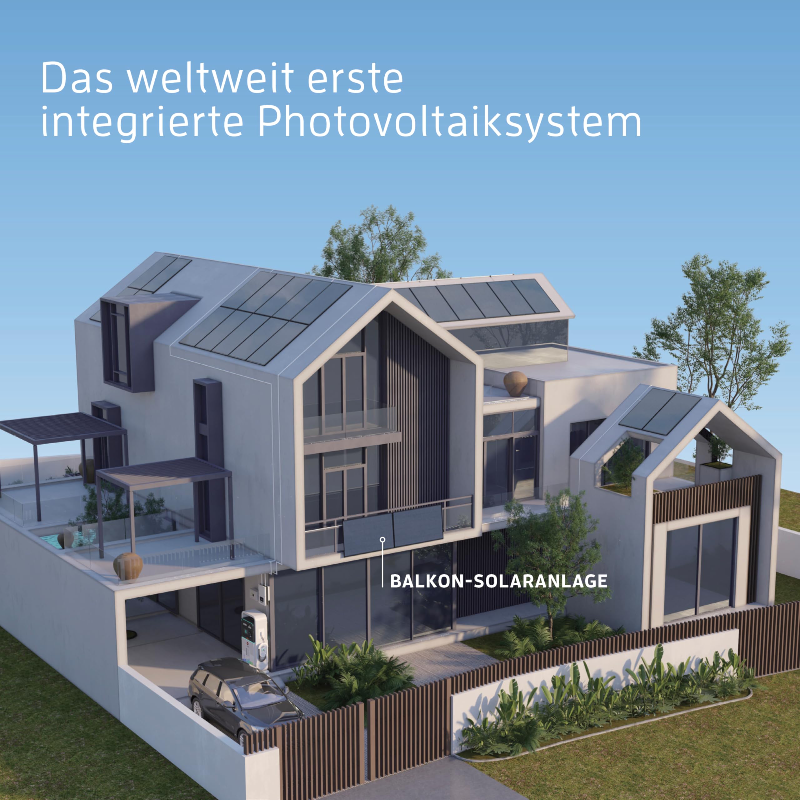 Kaiser® Centrale photovoltaïque de balcon 800 W avec Onduleur, kit complet, design All Black, panneaux solaires plug and play accessoires et câble de 7 m inclus, contrôle par application
