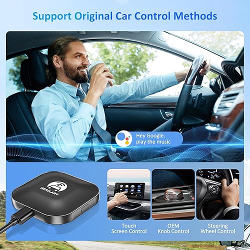 Miniatura 2 de Adaptador inalámbrico Android Auto para automóvil, se conecta automáticamente a Android Auto, convierte con cable a inalámbrico, fácil configuración
