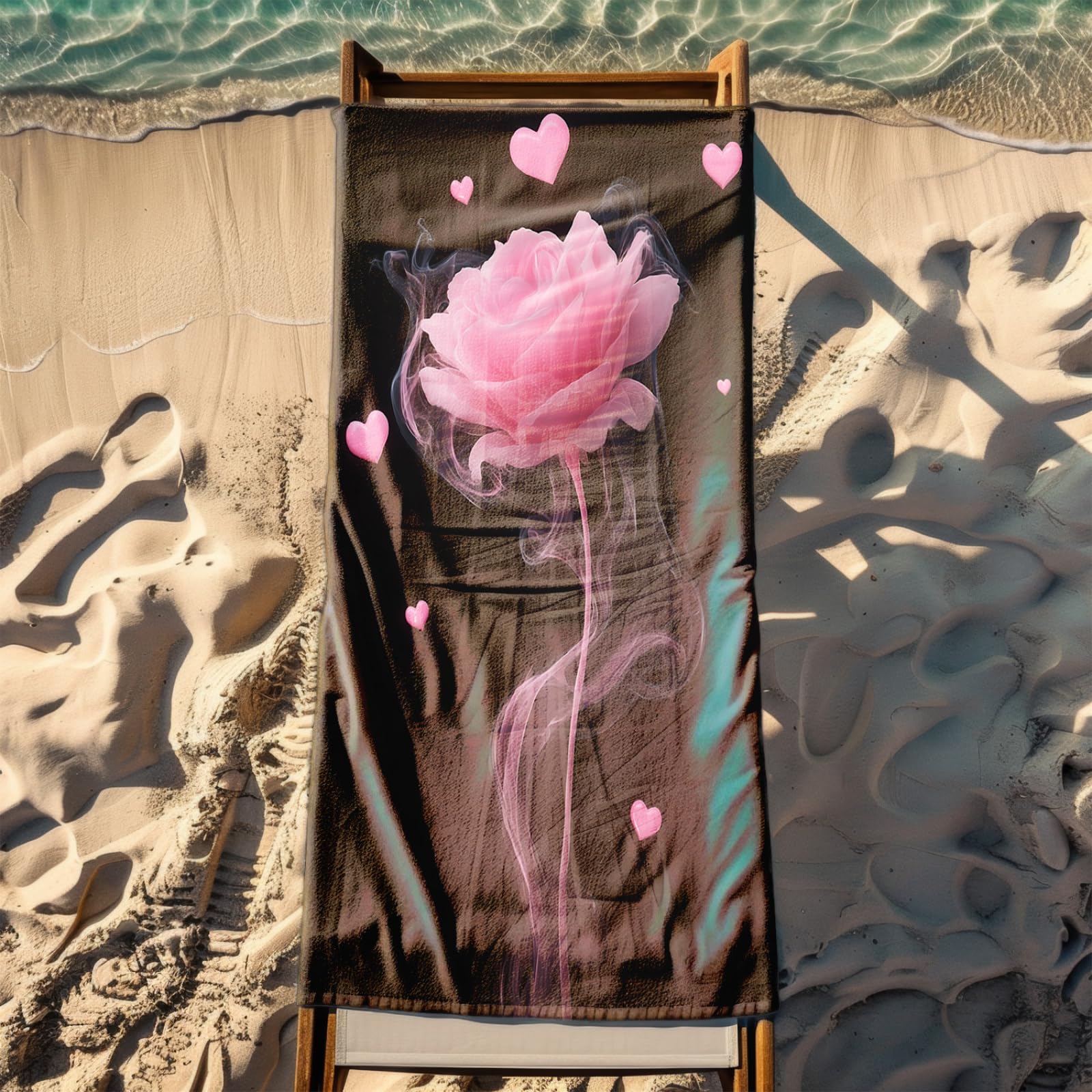Générique Serviette de Plage 90X180 Bouquet Rose